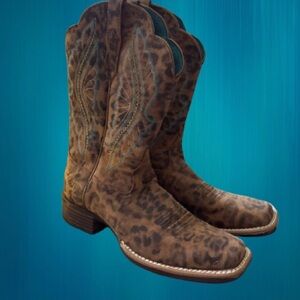Ariat Brown Leopard Heeled Boots